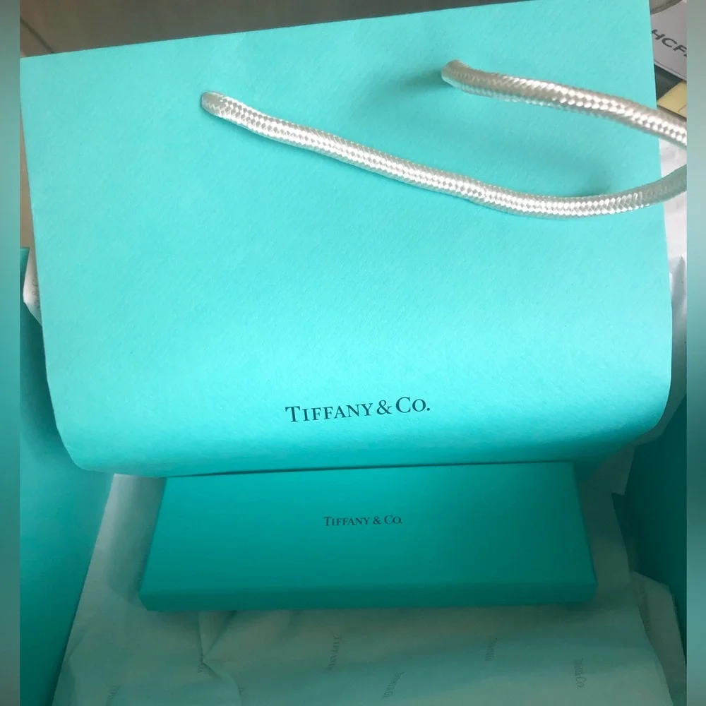GIFTABLE Tiffany & Co.  Baby Spoon in Light Blue Drawstring Jewelry Pouch